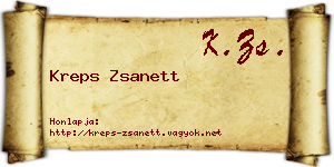 Kreps Zsanett névjegykártya